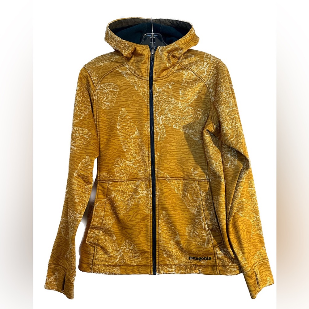 Patagonia Bird Print Hoodie M Ochre